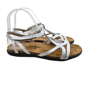 Naot Dorith Sandals Womens 7 7.5 (38) White Leather Strppy Comfort Casual Israel